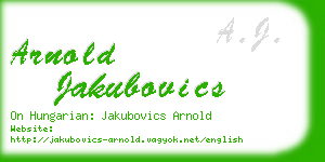 arnold jakubovics business card